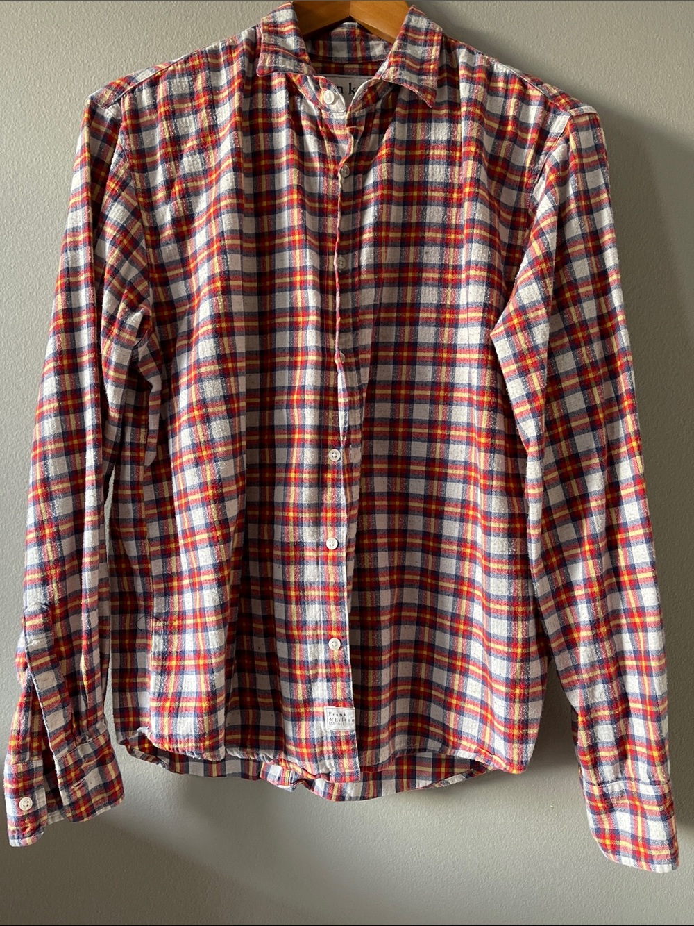 Frank & Eileen Men's Plaid Button-Down Shirt in Red, Blue & White